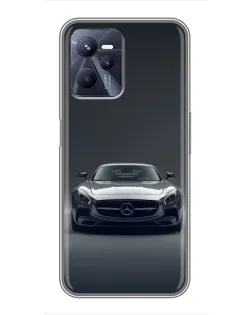 Чехол для Realme C35 с картинкой «Mercedes на черном»