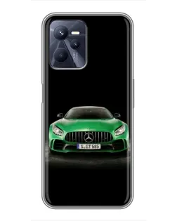 Чехол для Realme C35 с картинкой «Mercedes — неоновый лого»