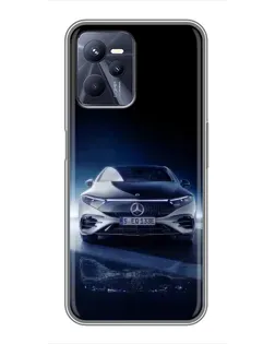 Чехол для Realme C35 с картинкой «Ночной Mercedes EQ»