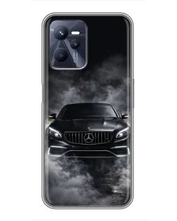 Чехол для Realme C35 с картинкой «Mercedes в дыму»