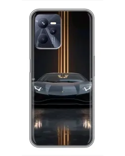 Чохол для Realme C35 з картинкою «Lamborghini золоті лінії»