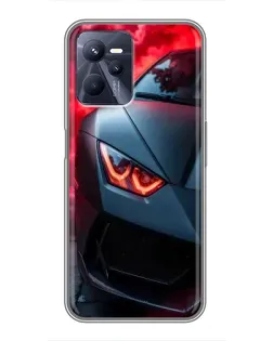 Чохол для Realme C35 з картинкою «Lamborghini червоне сяйво»