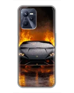 Чохол для Realme C35 з картинкою «Lamborghini у вогні»
