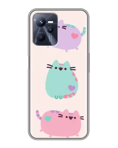 Чехол для Realme C35 с картинкой «Pusheen трио»