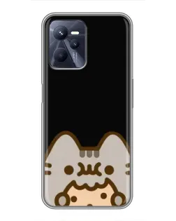 Чехол для Realme C35 с картинкой «Пушин на черном»