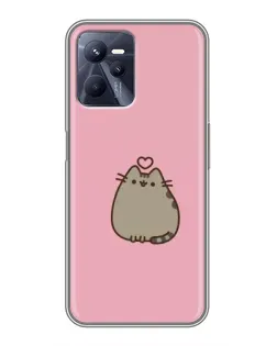 Чехол для Realme C35 с картинкой «Pusheen сердце»