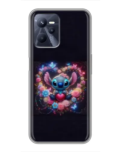 Чехол для Realme C35 с картинкой «Stitch в цветах» Чехол для Realme C35 с картинкой «Stitch в цветах»