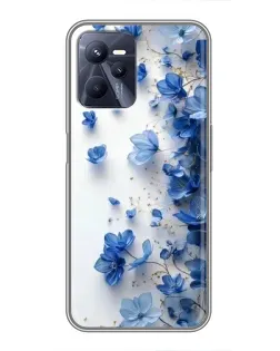 Чохол для Realme C35 з картинкою «Блакитний квітковий каскад»