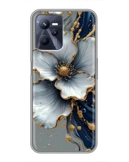 Чохол для Realme C35 з картинкою «Біла квітка та золотий флюїд»