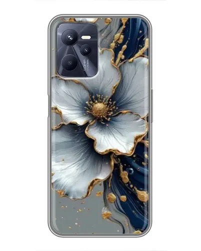 Чехол для Realme C35 с картинкой «Белый цветок и золотой флюид» Чехол для Realme C35 с картинкой «Белый цветок и золотой флюид»