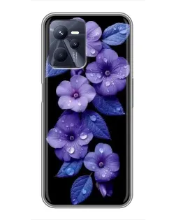 Чохол для Realme C35 з картинкою «Фіолетові квіти з росою»