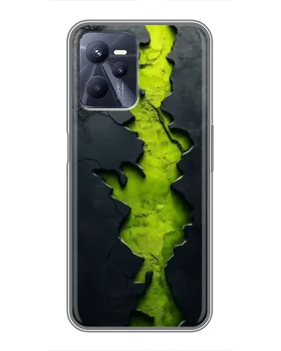 Чехол для Realme C35 с картинкой «Салатовый разлом скалы»