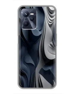 Чохол для Realme C35 з картинкою «Об'ємні сині складки»