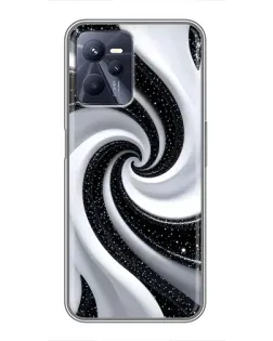 Чохол для Realme C35 з картинкою «Чорно-біла спіраль»