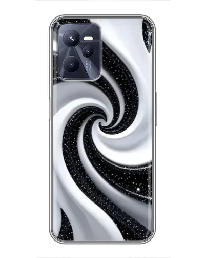 Чехол для Realme C35 с картинкой «Черно-белая спираль»