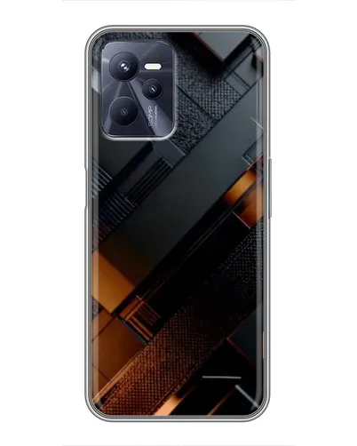 Чехол для Realme C35 с картинкой «Черные геометрические блоки»