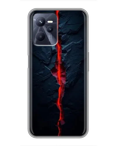 Чехол для Realme C35 с картинкой «Kрасная лавовая трещина»