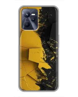 Чехол для Realme C35 с картинкой «Золотые осколки геометрии»