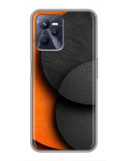 Чехол для Realme C35 с картинкой «Геометрия оранжевых кругов»