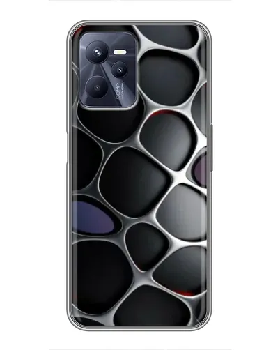 Чехол для Realme C35 с картинкой «Объемная темная решетка»