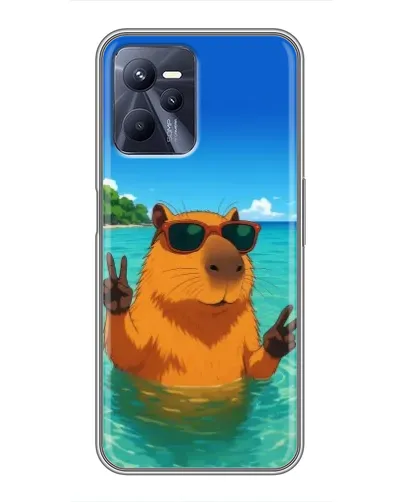 Чехол для Realme C35 с картинкой «Морская капибара»