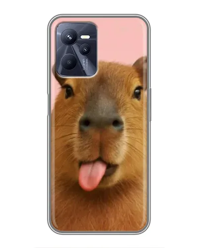 Чехол для Realme C35 с картинкой «Капибара с языком»