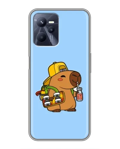 Чехол для Realme C35 с картинкой «Капибара на скейте»