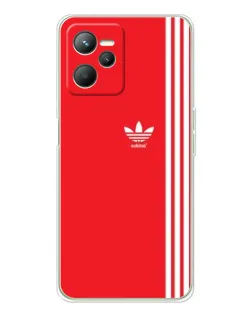 Чехол для Realme C36 с картинкой «Красный минимализм Adidas»