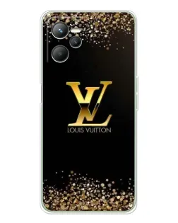 Чехол для Realme C36 с картинкой «LV — золотые искры»
