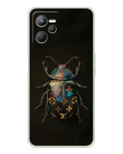Чехол для Realme C36 с картинкой «LV — мраморный принт»