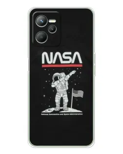 Чохол для Realme C36 з картинкою «NASA — крокуємо по Місяцю»