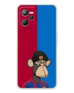 Чехол для Realme C36 с картинкой «Bored Ape — фанат Барсы»