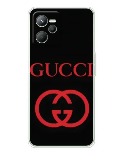 Чехол для Realme C36 с картинкой «Gucci — красный логотип»