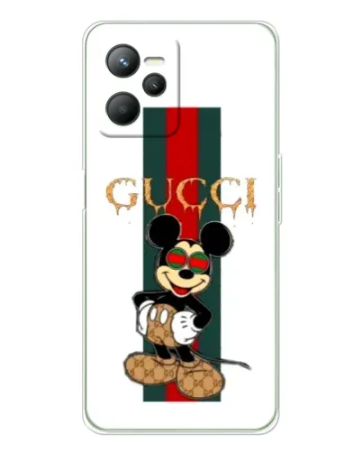 Чехол для Realme C36 с картинкой «Микки Маус Gucci — полосы»