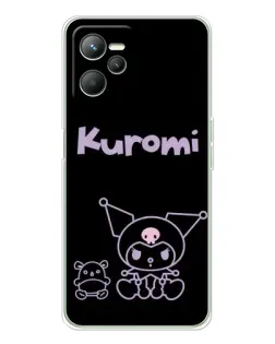 Чехол для Realme C36 с картинкой «Kuromi — черный минимализм»