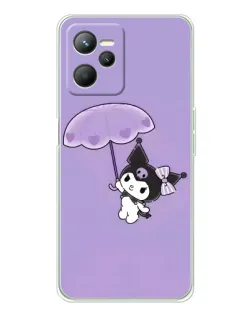 Чехол для Realme C36 с картинкой «Kuromi с зонтиком»