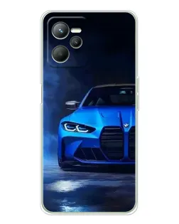 Чехол для Realme C36 с картинкой «Голубая BMW M4»