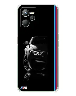 Чехол для Realme C36 с картинкой «Силуэт BMW в темноте»