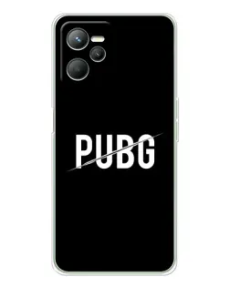 Чехол для Realme C36 с картинкой «PUBG — белый логотип»