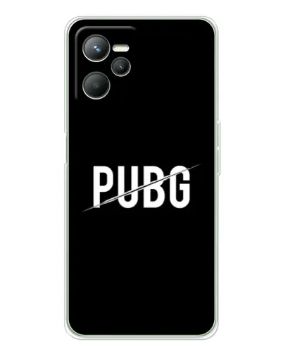 Чехол для Realme C36 с картинкой «PUBG — белый логотип»