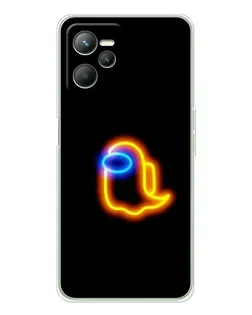 Чехол для Realme C36 с картинкой «Among Us неоновое сияние»