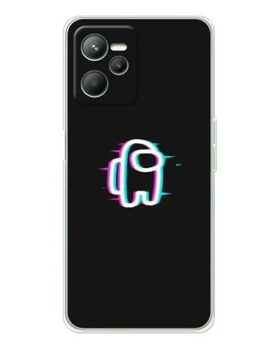 Чехол для Realme C36 с картинкой «Among Us неон»
