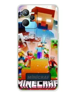 Чехол для Realme C36 с картинкой «Minecraft герои игры»
