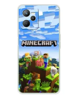 Чехол для Realme C36 с картинкой «Minecraft классический мир»