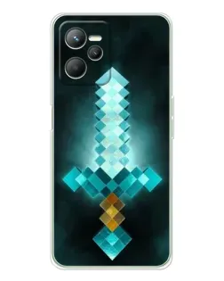 Чехол для Realme C36 с картинкой «Алмазный меч неон»