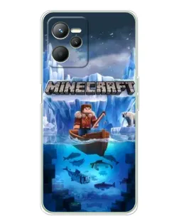 Чехол для Realme C36 с картинкой «Minecraft ледяной мир»