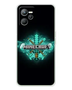 Чехол для Realme C36 с картинкой «Minecraft Diamond лого»