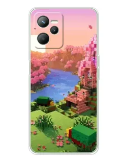 Чехол для Realme C36 с картинкой «Розовое дерево Minecraft»