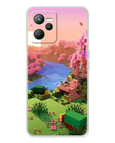 Чехол для Realme C36 с картинкой «Розовое дерево Minecraft» Чехол для Realme C36 с картинкой «Розовое дерево Minecraft»