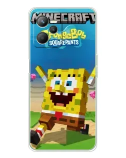 Чохол для Realme C36 з картинкою «Губка Боб Minecraft»
